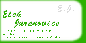 elek juranovics business card